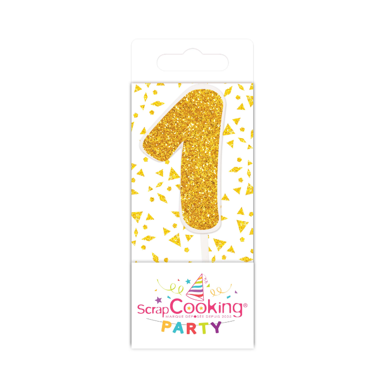 Scrapcooking Mini-Kaars Getal 1 Goud